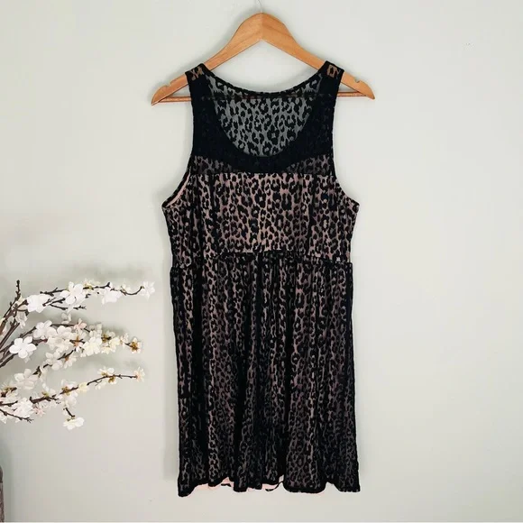 Lane Bryant Sleeveless Cheetah Print Lace Dress Approx Size 16 - Picture 4 of 6